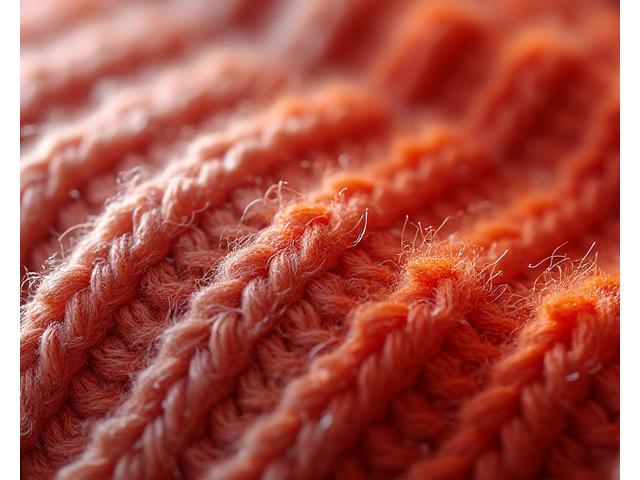 Close-up of a two-color brioche knit fabric, showcasing its distinctive textured, ridged, and squishy appearance.