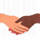 Illustration of two hands shaking, symbolizing a consultation