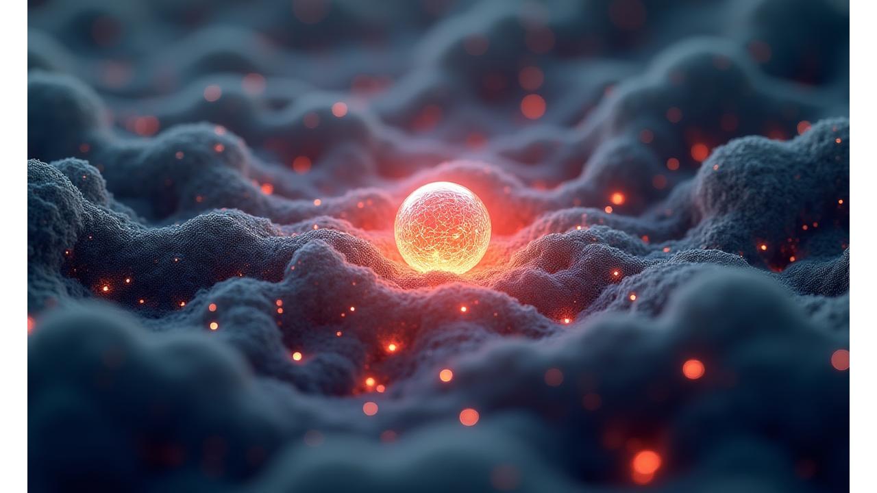 Abstract depiction of glowing protective layers surrounding a central data core, illustrating robust digital security measures.